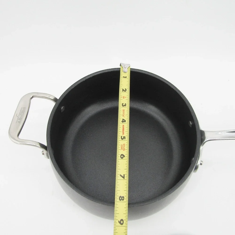 All-Clad Hard Anodized Nonstick 3.5 Qt Saucepan with Lid Induction Gray 3.3L